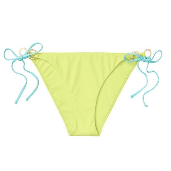 NWT 2 PC Victoria's Secret Soft Lime Ring Bikini - Picture 4 of 7